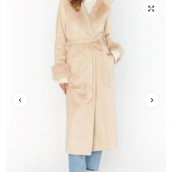 Show Me Your MuMu Beige Faux Fur Coat - Picture 2 of 7
